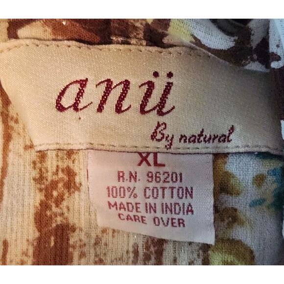Anu By Natural Size XL Multi-Colored Fall Bohemian Styled Vest Cotton - Picture 8 of 9